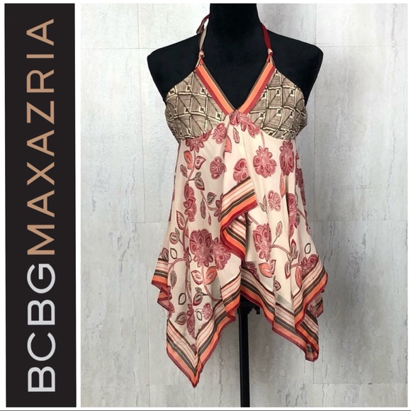 BCBGMaxazria Flowy Halter Top - Picture 2 of 7
